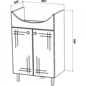 Напольная тумба для ванной комнаты Sanstar Июнь 55 без раковины 335.1-1.4.1.