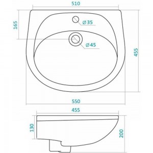 Умывальник Santek Бриз-55 1WH110460 414983