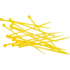 Стяжки SapiSelco желтого цвета, 2.5x100 мм, полиамид 6.6, 100 шт. SEL.14.202R