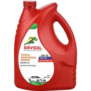 Моторное масло SAVSOL SSR POWER синтетическое, 5W-30, ACEA А5/В5-16, API SL/CF, 4 л SRP-004