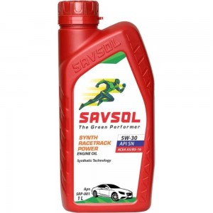 Моторное масло SAVSOL SSR POWER синтетическое, 5W-30, ACEA А5/В5-16, API SL/CF, 1 л SRP-001