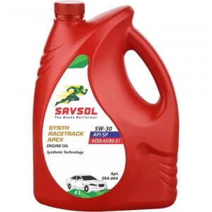 Моторное масло SAVSOL SSR APEX синтетическое, 5W-30, ACEA А5/В5-21, API SL/CF, 4 л SRA-004