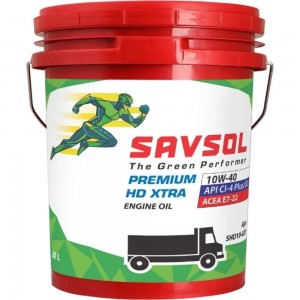 Синтетическое дизельное масло SAVSOL SP HD Xtra 10W-40 API CI-4 Plus/CH-4/SL ACEA E7, 20 л SHD10-020