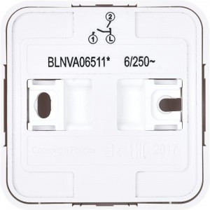 2-клавишный выключатель Schneider Electric BLANCA, открытой установки, с подсветкой, 6А, 250B, молочный BLNVA065112