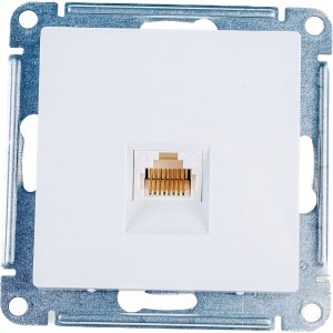1-местный механизм телефонной розетки Schneider Electric скрытой проводки AtlasDesign RJ11 белый ATN000181
