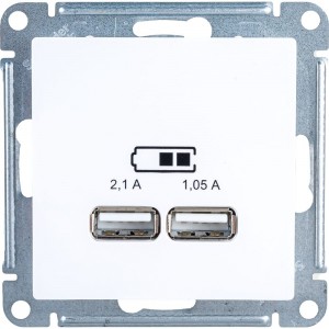 Розетка Schneider Electric AtlasDesign Белый USB 2-ая, 5В, 2,1 А ATN000133