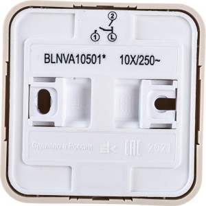 2-клавишный выключатель Schneider Electric открытой проводки Blanca 10А IP20 5 250В бежевый BLNVA105017