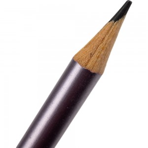 Чернографитный карандаш Schoolformat METALLIC НВ с ластиком заточенный круглый КЧ14-HB