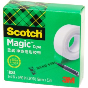 Невидимая клейкая лента SCOTCH 810 Magic в коробочке, 19 мм х 33 м 7100024666