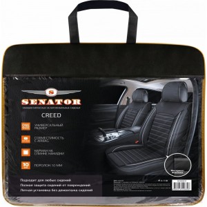 Накидки на сиденье SENATOR CREED каркасные, универсальные, экокожа, комплект 2 шт., поролон SC020011