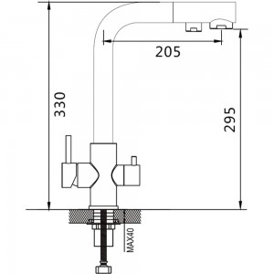 Смеситель для кухни Shevanik с подключением фильтра питьевой воды S328H