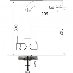 Смеситель для кухни Shevanik с подключением фильтра питьевой воды S328