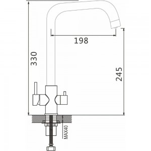 Смеситель для кухни Shevanik с подключением фильтра питьевой воды S228H