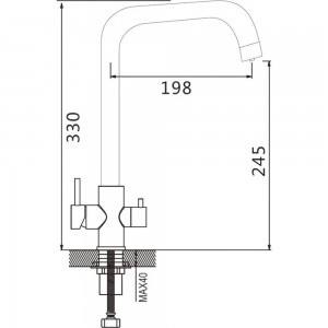 Смеситель для кухни Shevanik с подключением фильтра питьевой воды S228