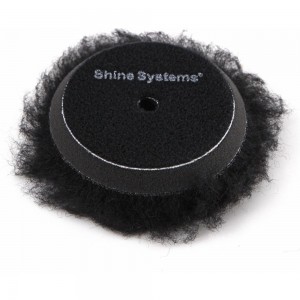Полировальный круг из черного меха Black Wool Pad 75 мм Shine systems SS540