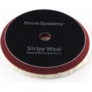 Круг полировальный из стриженого меха Stripy Wool Pad 155 мм Shine systems SS541