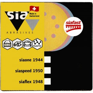 Круг шлифовальный на липучке siaspeed 1950 (50 шт; 125 мм; без отверстий; P150) sia Abrasives ss50-125-0-150