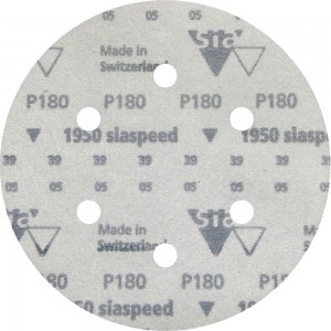 Круг шлифовальный на липучке siaspeed 1950 (5+1 шт; 150 мм; 6 отверстий; P180) sia Abrasives ss6-150-6-180