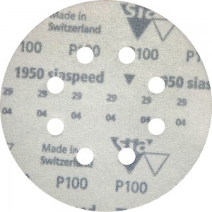 Круг шлифовальный на липучке siaspeed 1950 (5+1 шт; 125 мм; 8 отверстий; P100) sia Abrasives ss6-125-8-100
