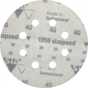 Круг шлифовальный на липучке siaspeed 1950 (5+1 шт; 125 мм; 8 отверстий; P40) sia Abrasives ss6-125-8-040