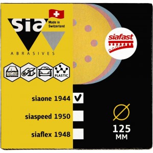 Набор шлифовальных кругов siaone PROFESSIONAL (50 шт; 125 мм; 8 отверстий) Sia Abrasives sop50-125-8