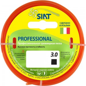 Леска для триммера квадрат диаметр 3.0 мм длина 10 м Professional SIAT 556011