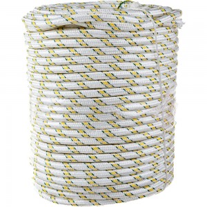 Плетёный капроновый 24-прядный фал с капроновым сердечником, диаметр 12мм, бухта 100м, 2200кгс СИБИН 50220-12