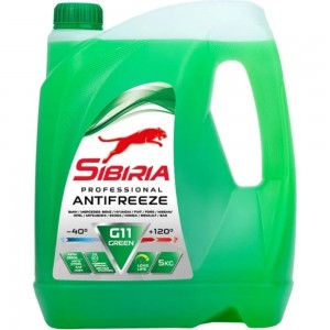 Антифриз Sibiria antifreeze g11 (-40) зеленый 5 кг, гибридный, силикатный 800216