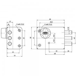 Накладной замок Siblock ЗНС-10-3 4 кл. 511