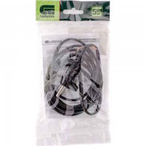 Электрический соединительный шнур для настольной лампы СИБРТЕХ 1,7м, 120Вт, чёрный, тип V-1 96015