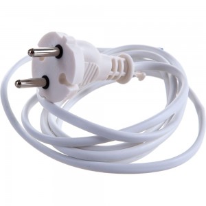 Электрический соединительный шнур для настольной лампы СИБРТЕХ 1,7м, 120Вт, белый, тип V-1 96010