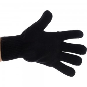 Трикотажные перчатки СИБРТЕХ, акрил, чёрные, оверлок, 68651