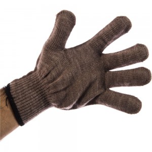Трикотажные перчатки СИБРТЕХ , акрил, коричневые, оверлок 68653