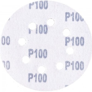 Круг абразивный на ворсовой подложке под липучку, перфорированный (5 шт; 125 мм; 8 отв; P 100) СИБРТЕХ 738057