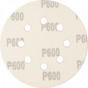 Круг абразивный перфорированный на ворсовой подложке под липучку 5 шт, 125 мм, P600 СИБРТЕХ 738167
