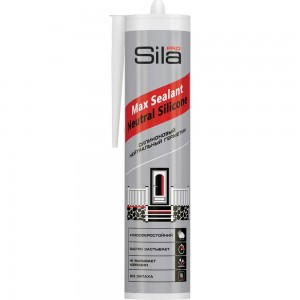 Силиконовый нейтральный герметик Sila белый PRO Max Sealant Neutral Silicone 290 мл SSNEWH0290