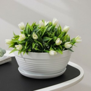 Горшок для цветов с поддоном СИМАЛЕНД Алиса 1.5 л, 20х10 см, белый 4330129