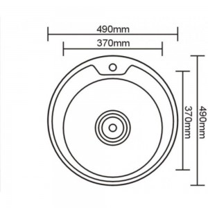 Мойка SINKLIGHT нержавеющая сталь, врезная, круг диаметр 490 мм, выпуск 3 1/2, глянец 0.6/160 72012