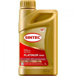 Моторное масло Sintec PLATINUM 7000 5W-40, SN/CF, синтетическое, 1 л 600138
