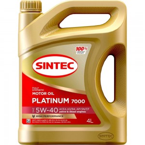 Масло синтетическое Sintec Platinum 4 л, 5W-40, SN/CF 801941