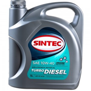 Масло полусинтетическое SINTEC TURBO DIESEL (5 л; 10W-40; CF-4/CF/SJ) Обнинскоргсинтез 122445