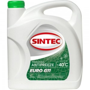 Антифриз Обнинскоргсинтез Sintec Euro зеленый, G11, 3 кг 990465
