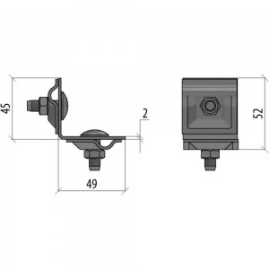 Фальцевый держатель Система КМ H50 мм для прутка Ø 5-10 мм TD MA0220 FD-H50-D5-10 TD