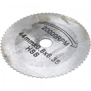 Набор отрезных дисков по пластику МИНИ (6 предметов; 22-44х0.8х6.35 мм; держ-ль 3 мм; HSS) SKRAB 34451