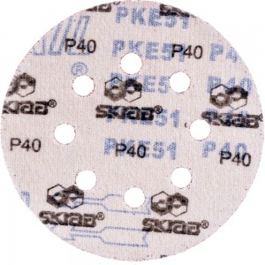 Абразивный круг на липучке (10 шт; 125 мм; Р40) SKRAB 35752