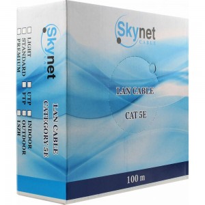 Кабель SkyNet Premium UTP-LSZH 4x2x0,51, медный FLUKE TEST, кат.5e, однож., 100 м, box, оранжевый, CSP-UTP-LSZH-4-CU/100