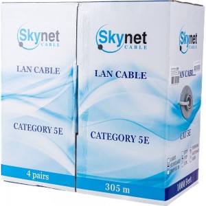 Кабель SkyNet Standart FTP indoor 4x2x0,48, медный, FLUKE TEST, кат.5e, однож., 305 м, box, серый CSS-FTP-4-CU