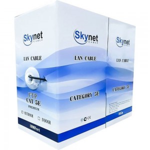 Кабель SkyNet Premium FTP outdoor 4x2x0,51, медный, FLUKE TEST, кат.5e, однож., 305 м, box, черный CSP-FTP-4-CU-OUT