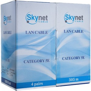 Кабель SkyNet Light FTP indoor 4x2x0,46, медный, FLUKE TEST, кат.5e, однож., 305 м, box, серый CSL-FTP-4-CU