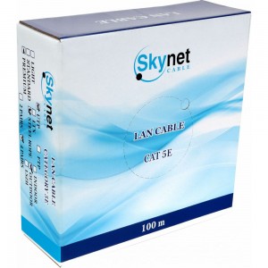 Кабель SkyNet Prem UTPoutdoor 4x2x0.51 трос медь FLUKETEST категории 5e одножильный 100м box черный CSP-UTP-4-CU-OUTR/100